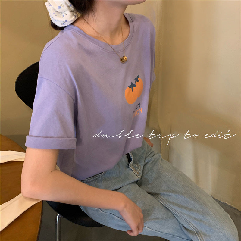 Summer Women's New Style Korean Loose Student Women's Short-sleeved T-shirt Blouse