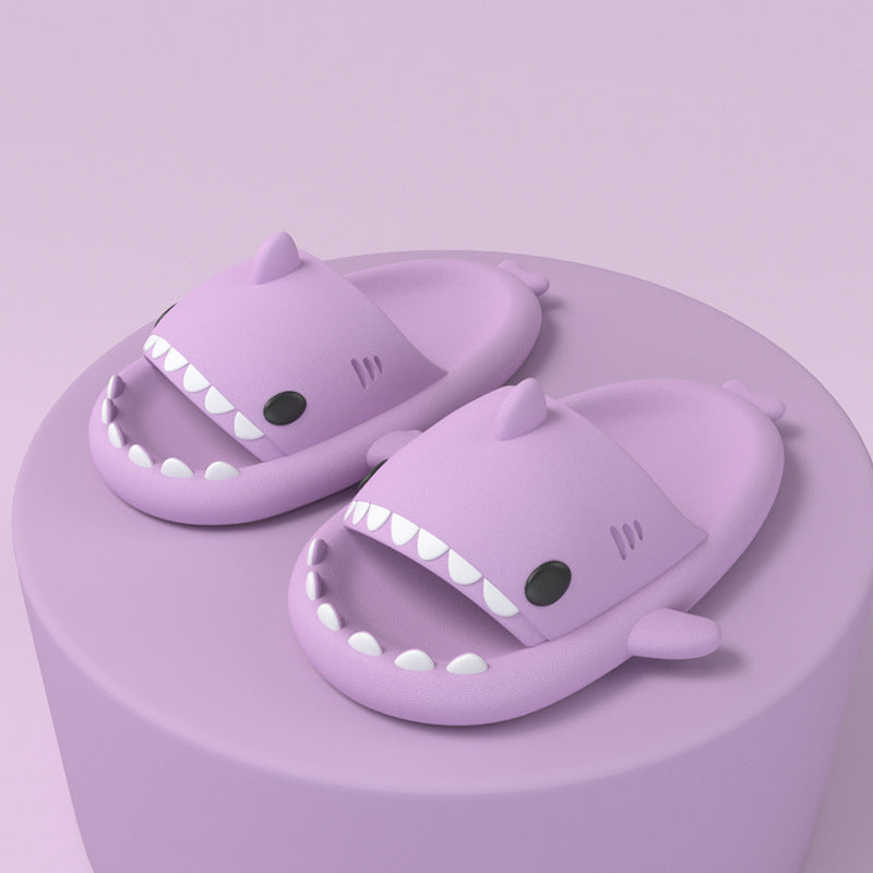 Adult's Slippers Indoor Outdoor Funny Shark Cartoon - taylorkinfo