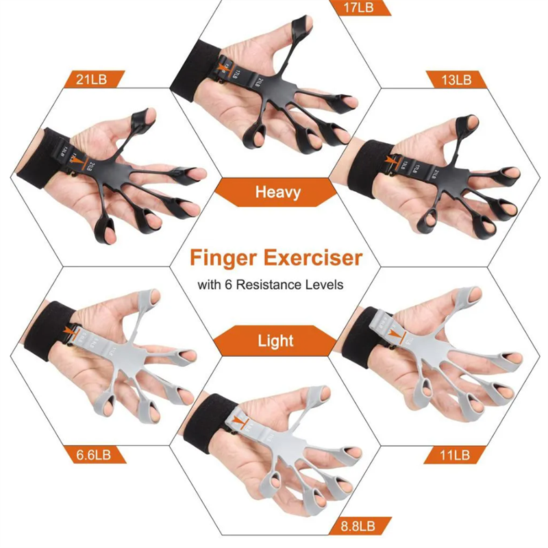 Silicone Grip Device Finger Exercise Stretcher Finger Gripper Strength Trainer Strengthen Rehabilitation Training - taylorkinfo