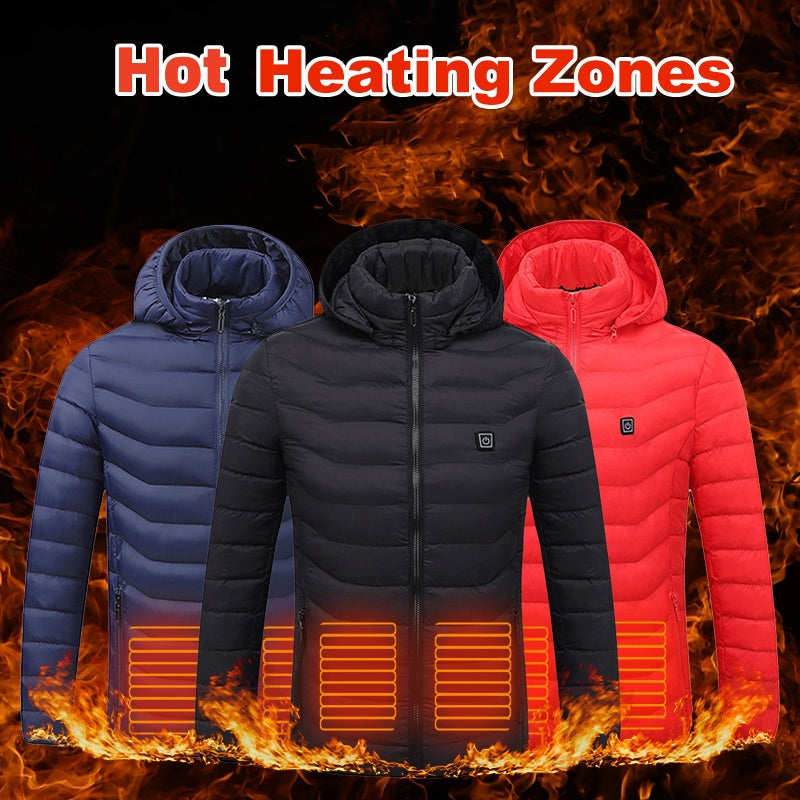 New Heated Jacket Coat USB Electric Jacket Cotton Coat Heater Thermal Clothing Heating Vest Men's Clothes Winter - taylorkinfo