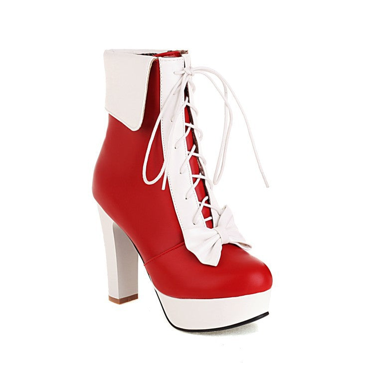 Women's Thick Heel High Heel Water Platform Ankle Boots