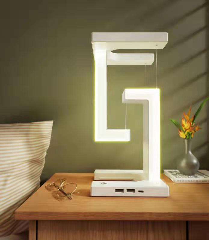 Creative Smartphone Wireless Charging Suspension Table Lamp Balance Lamp Floating For Home Bedroom - taylorkinfo