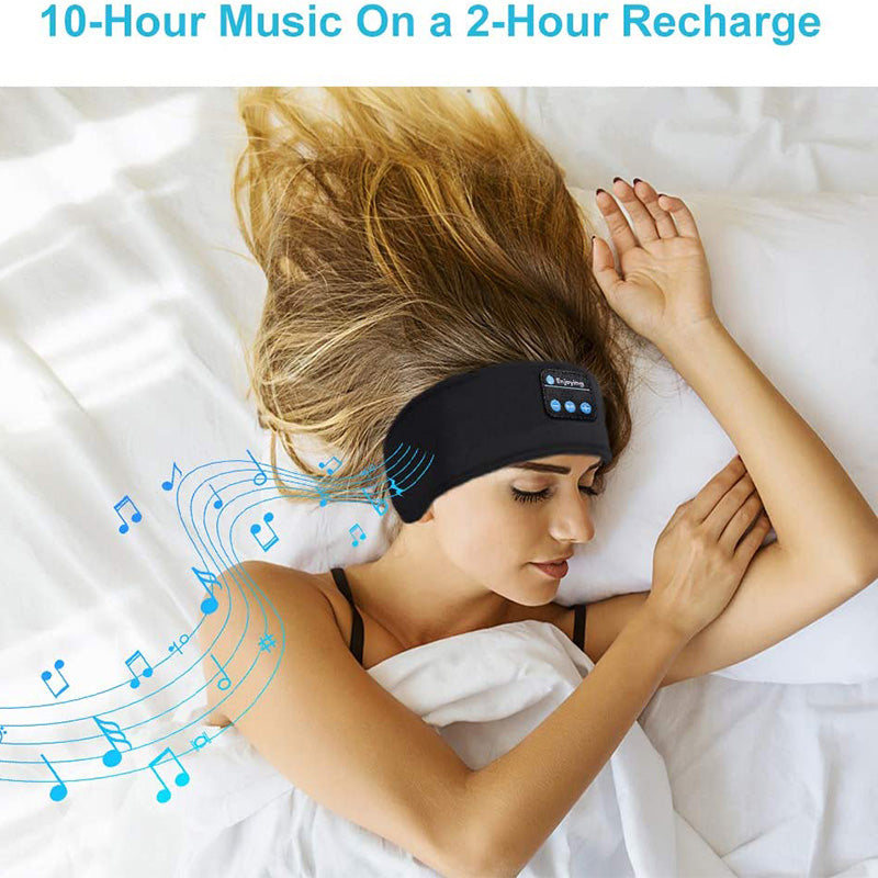 Wireless Bluetooth Sleeping Headphones Headband Thin Soft Elastic Comfortable Music Ear Phones Eye Mask For Side Sleeper Sports - taylorkinfo