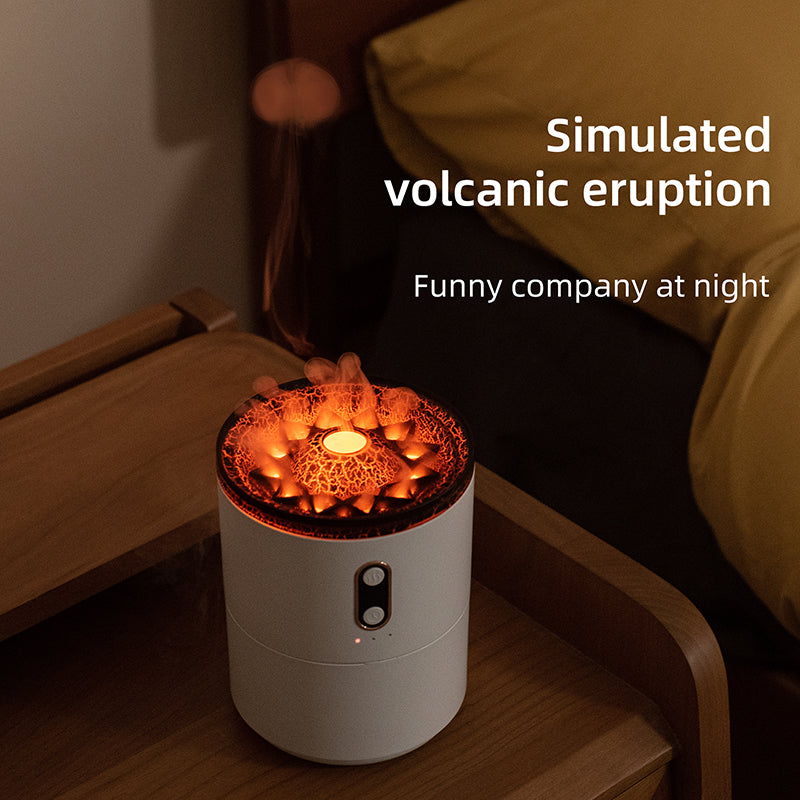 Volcanic Flame Aroma Essential Oil Diffuser USB Portable Jellyfish Air Humidifier Night Light Lamp Fragrance Humidifier - taylorkinfo