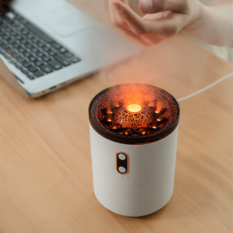 Volcanic Flame Aroma Essential Oil Diffuser USB Portable Jellyfish Air Humidifier Night Light Lamp Fragrance Humidifier - taylorkinfo