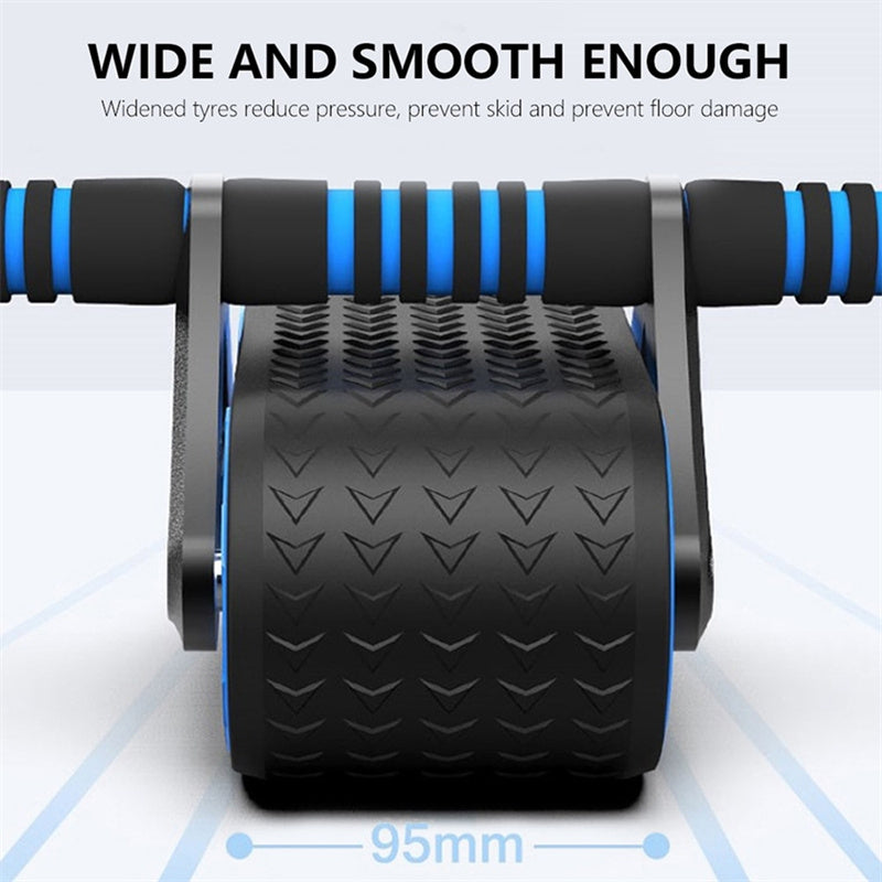 Double Wheel Abdominal Exerciser Women Men Automatic Rebound Ab Wheel Roller Waist Trainer Gym Sports Home Exercise Devices - taylorkinfo