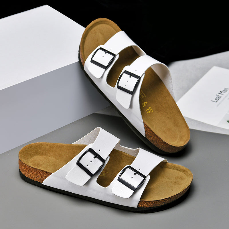 Leather Slippers Men's Summer New Sandals Outside Wear - taylorkinfo