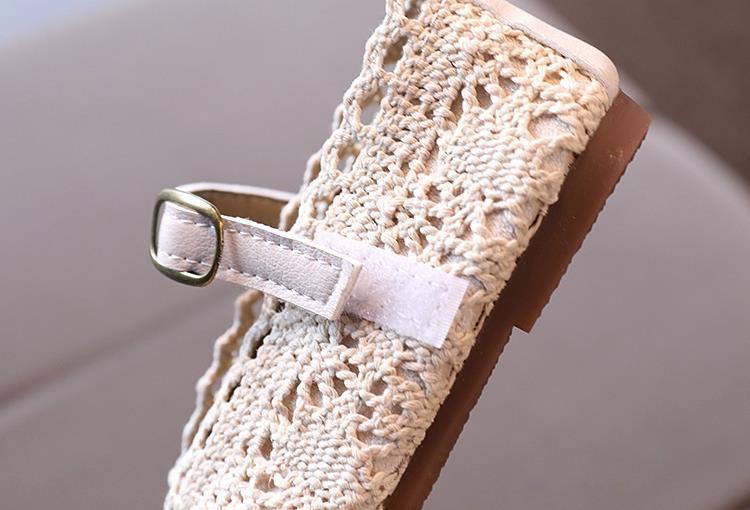 Girls Shoes Soft Sole Princess Shoes Lace Breathable Woven Shoes Flying Woven Sandals Toddler Shoes