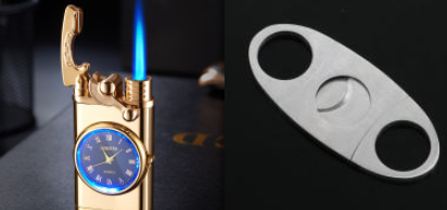 New Lighter With Electric Watch Rocker Arm Automatic Ignition Straight Blue Flame Lighter Creative Real Dial Inflatable Windproof Lighter Men's Watch Gift - taylorkinfo