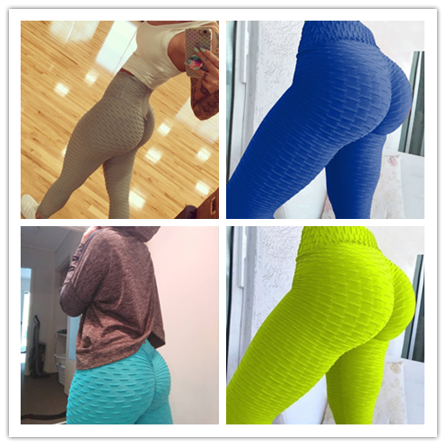 Hip-turned Folds Elastic High-waist Fitness Leggings Breathable Slim Indoor Sports - taylorkinfo