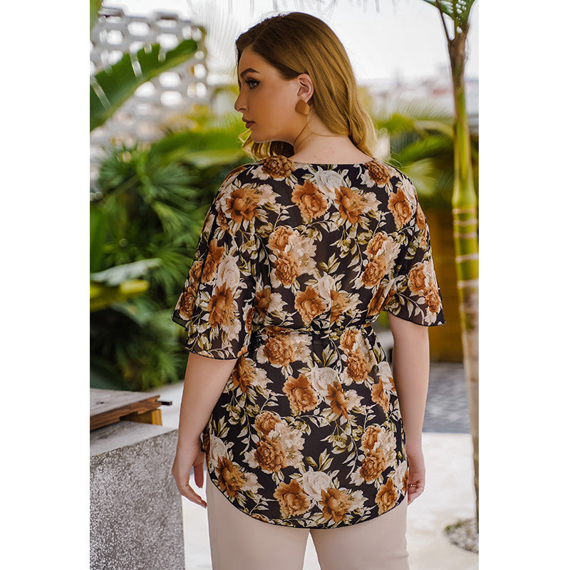 Floral chiffon blouse