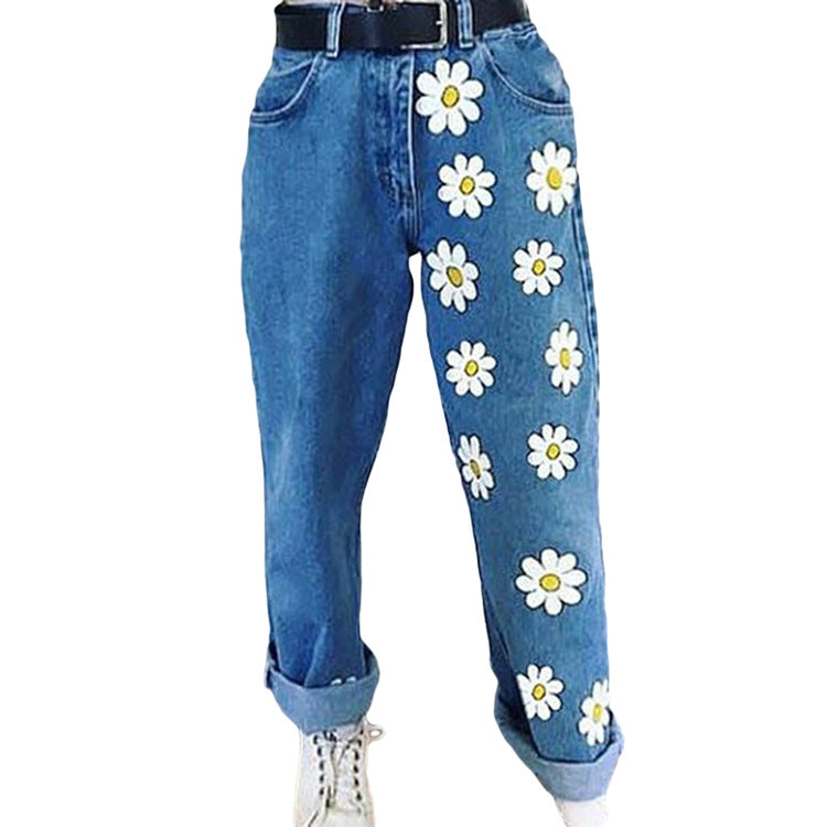 Printed slim jeans