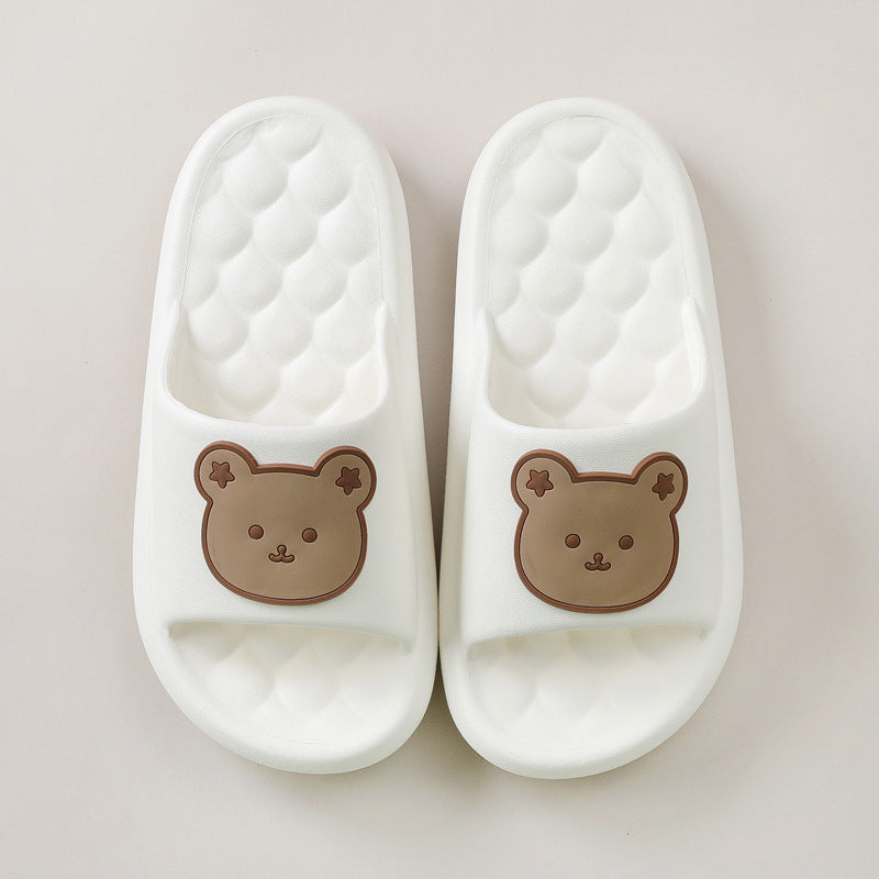 Bear Home Shoes Sole Bubble Design Massage Slippers Soft Bathroom Slippers