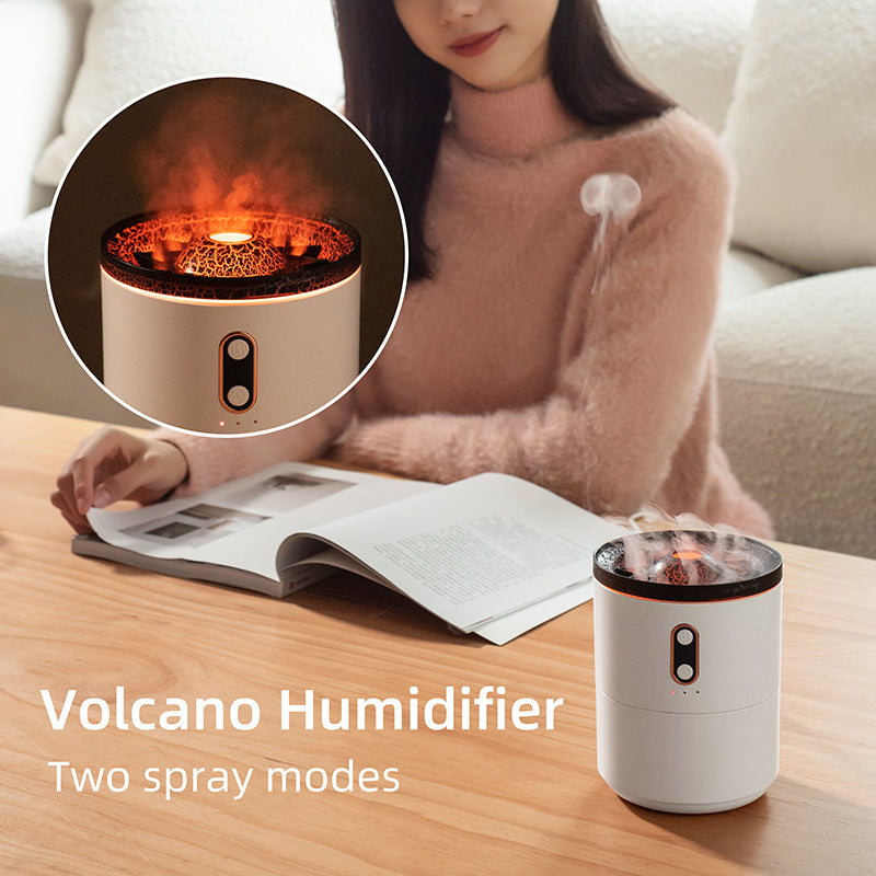 Volcanic Flame Aroma Essential Oil Diffuser USB Portable Jellyfish Air Humidifier Night Light Lamp Fragrance Humidifier - taylorkinfo