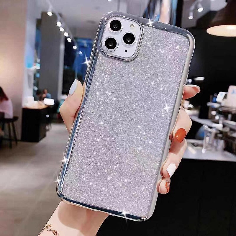 Compatible with Apple , Glitter Electroplating Side Diamond Soft Phone Case