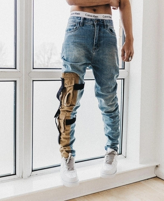 Tooling distressed jeans