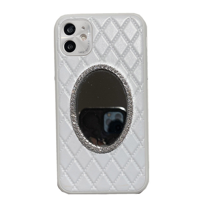 Mobile Phone Case Mirror Diamond Soft Leather