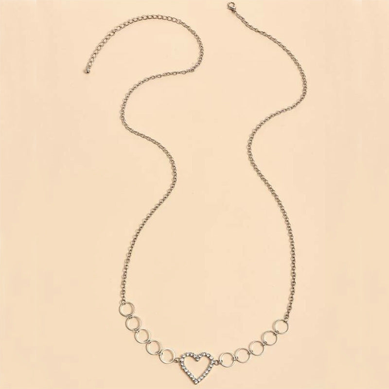 Women's Personality Diamond Heart Waist Chain