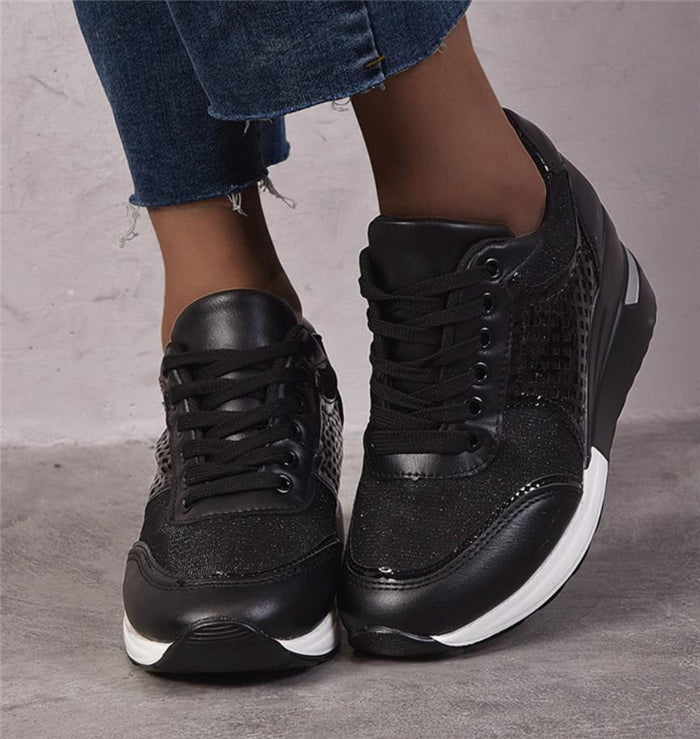 Casual Women's Sports Shoes Fashion Increased Large Size Single Shoes