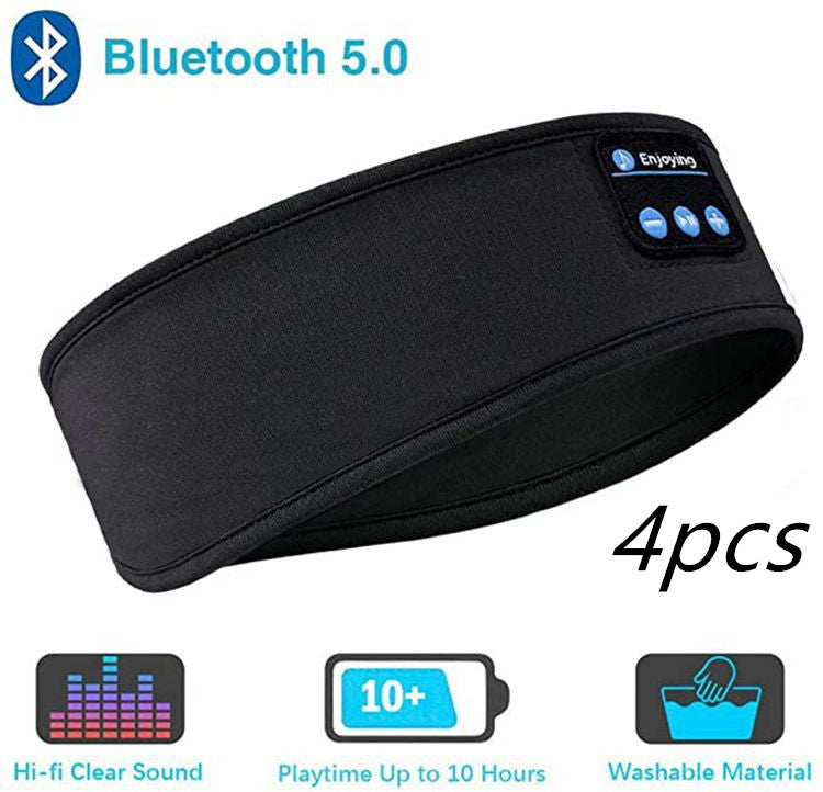 Wireless Bluetooth Sleeping Headphones Headband Thin Soft Elastic Comfortable Music Ear Phones Eye Mask For Side Sleeper Sports - taylorkinfo