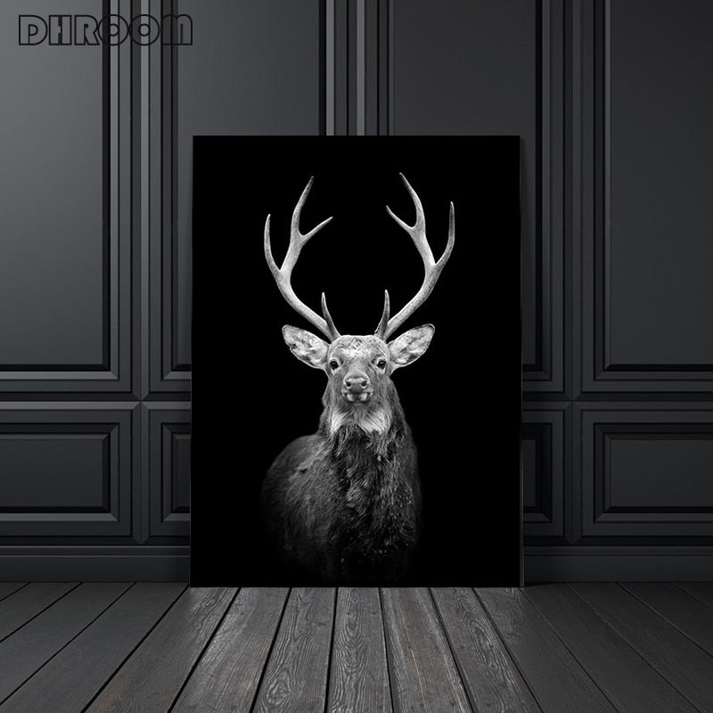 Canvas Painting Animal Wall Art Lion Elephant Deer Zebra Posters and Prints Wall Pictures for Living Room Decoration Home Decor