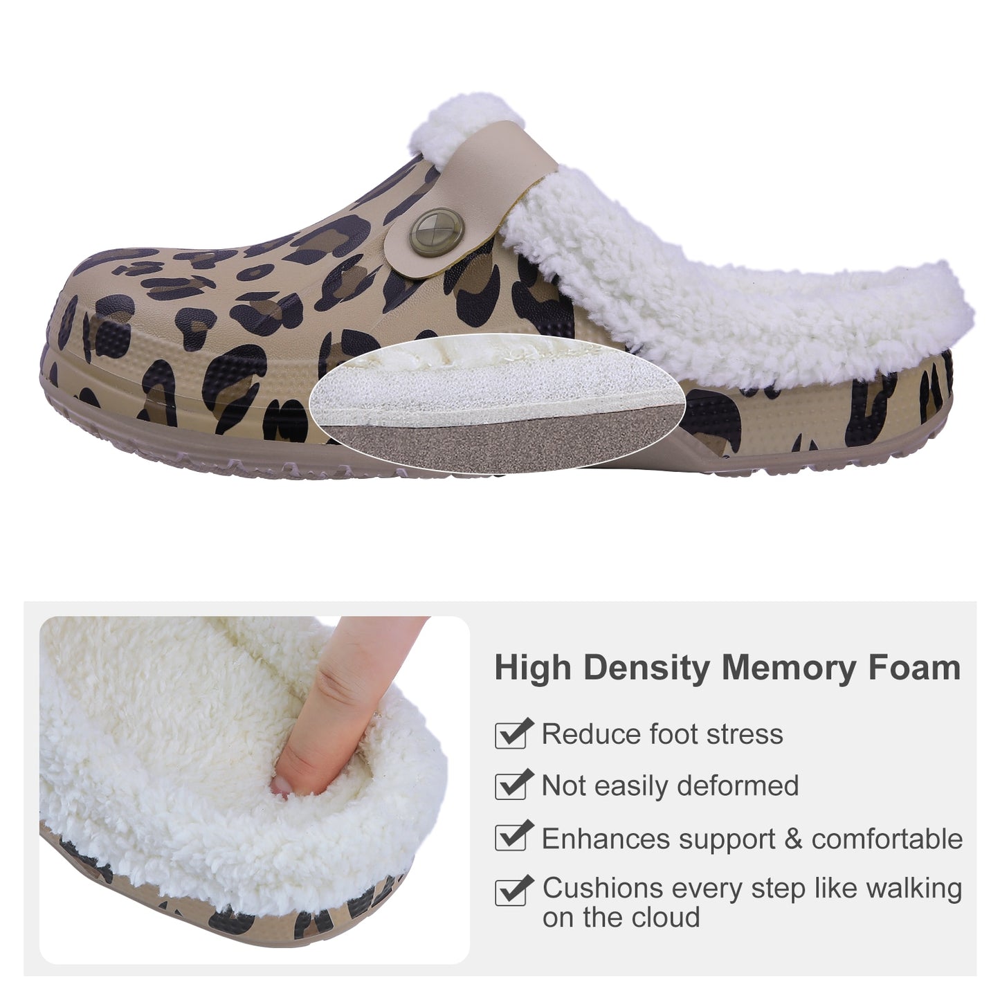 Comwarm Indoor Women Warm Slippers Garden Shoes Soft Waterproof EVA Plush Slippers Female Clogs Couples Home Bedroom Fuzzy Shoes