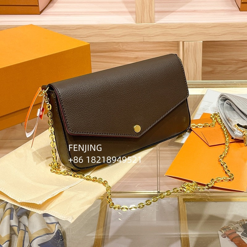 FENJING 2023 brand designer ladies leather handbag shoulder bag messenger bag ladies fashion stereo bucket bag