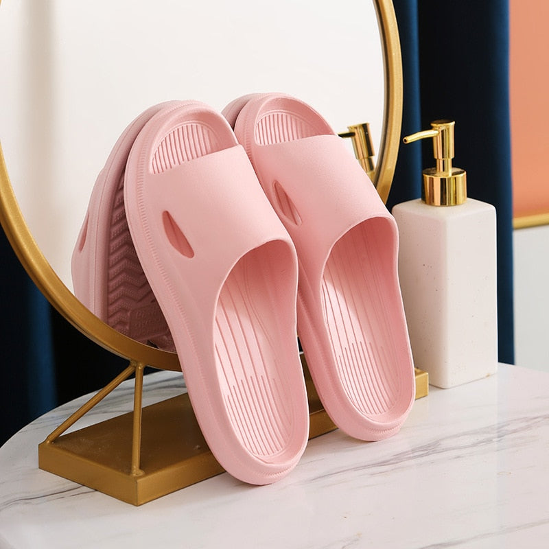 2021 Summer Thick Platform Bathroom Home Slippers Women Fashion Soft Sole EVA Indoor Slides Woman Sandals Non-slip Flip Flops - taylorkinfo