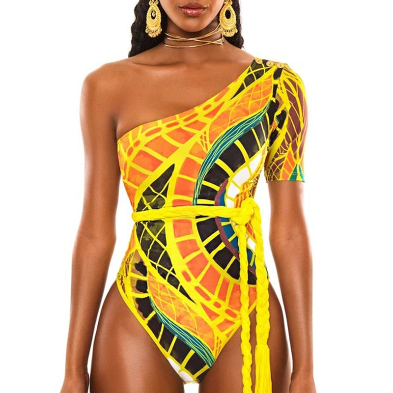 One Piece Swimsuit  African Print Totem Swimwear Women - taylorkinfo