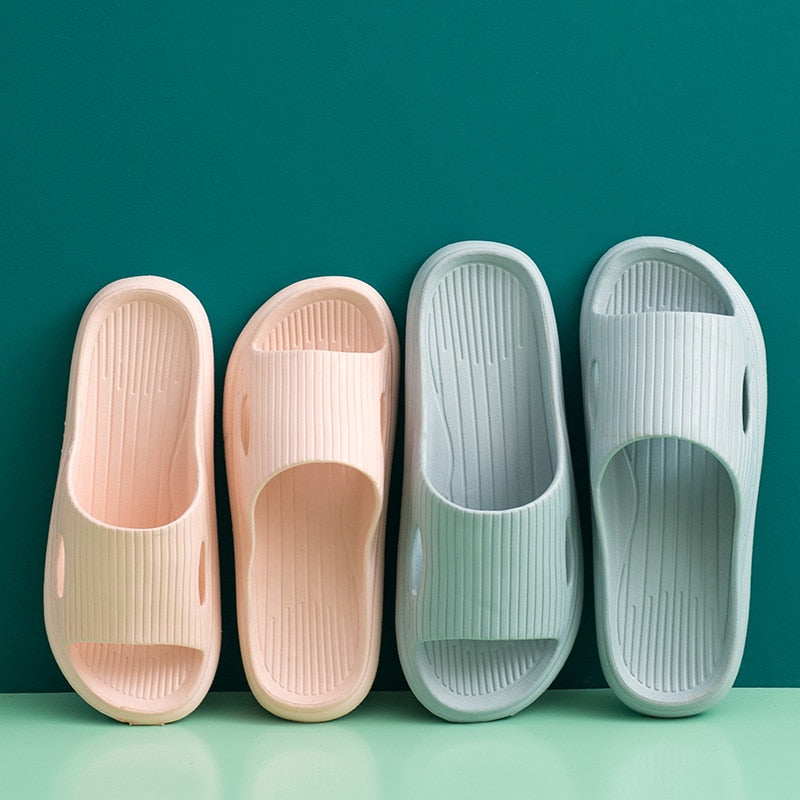 2021 Summer Thick Platform Bathroom Home Slippers Women Fashion Soft Sole EVA Indoor Slides Woman Sandals Non-slip Flip Flops - taylorkinfo