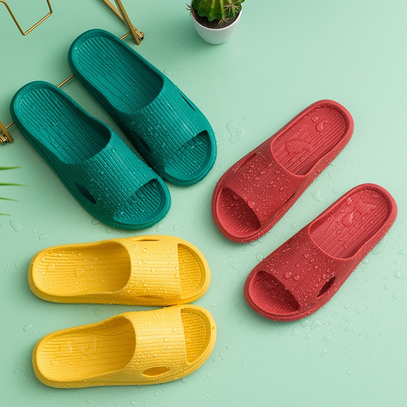 2021 Summer Thick Platform Bathroom Home Slippers Women Fashion Soft Sole EVA Indoor Slides Woman Sandals Non-slip Flip Flops - taylorkinfo