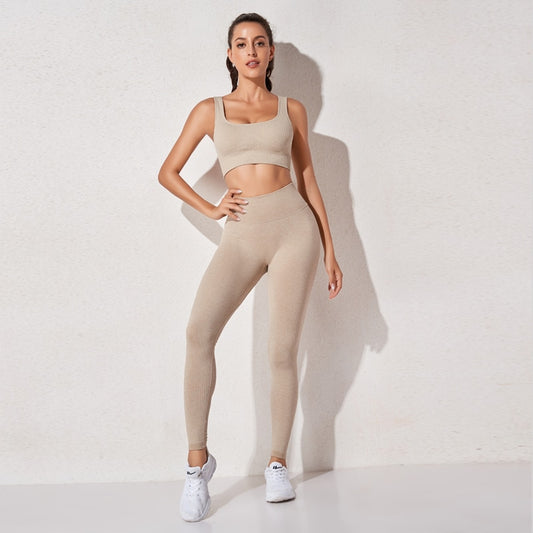 High Waist Sports Bra+ Legging Gym Clothing Seamless Fitness Yoga Suit Stretchy - taylorkinfo