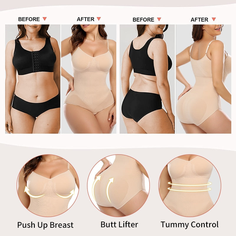 Bodysuit Shapewear Women Full Body Shaper Waist Trainer Stomach Slimming - taylorkinfo