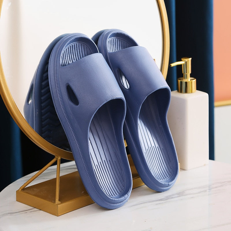 2021 Summer Thick Platform Bathroom Home Slippers Women Fashion Soft Sole EVA Indoor Slides Woman Sandals Non-slip Flip Flops - taylorkinfo