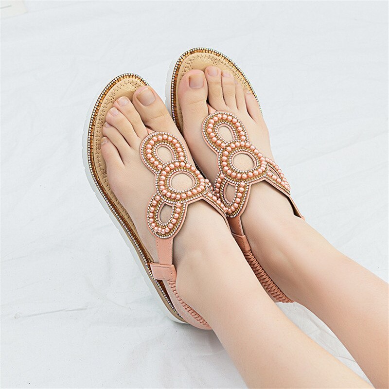 High quality summer simple women flat sandals bohemian b - taylorkinfo