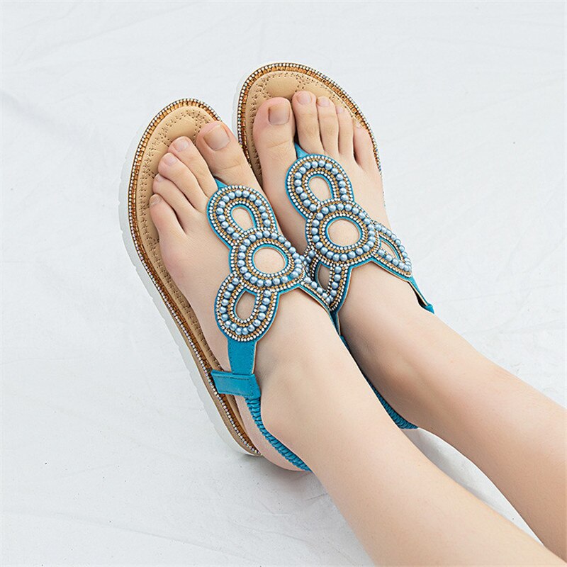 High quality summer simple women flat sandals bohemian b - taylorkinfo