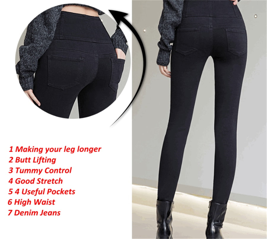 High Waisted Jeans Button Fly Front for Women Tummy Control Stretch Denim  Black Petite XS - 4XL  Dress Pants With Pocket ouc433 - taylorkinfo