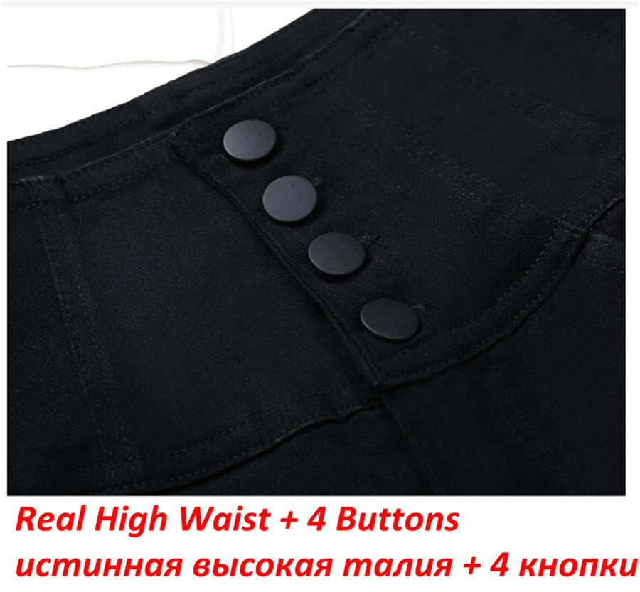 High Waisted Jeans Button Fly Front for Women Tummy Control Stretch Denim  Black Petite XS - 4XL  Dress Pants With Pocket ouc433 - taylorkinfo