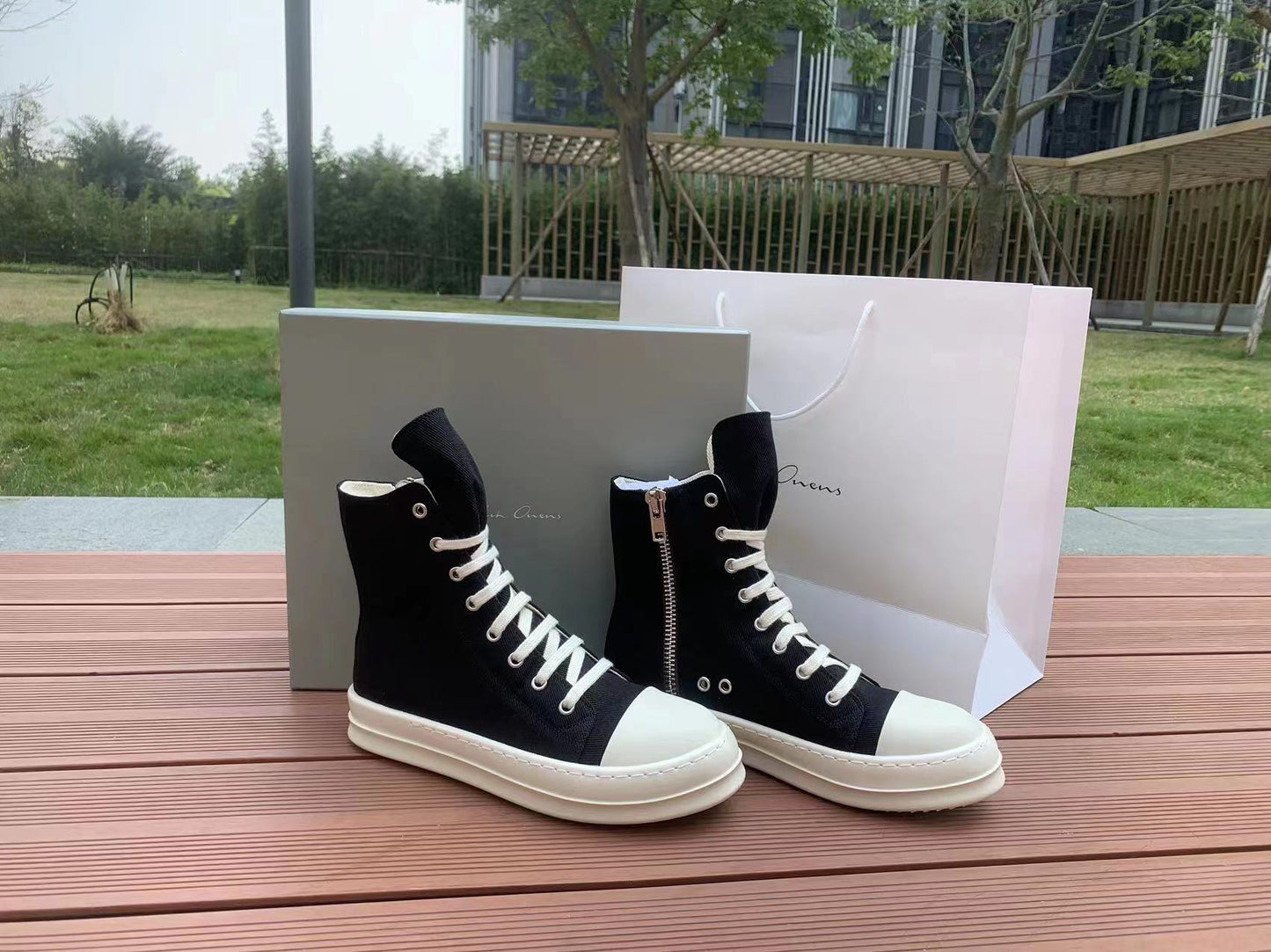 Owens Street Brand Rick High Top Board Sneakers Black Canvas. Unisex