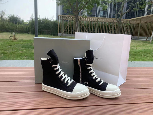 Owens Street Brand Rick High Top Board Sneakers Black Canvas. Unisex