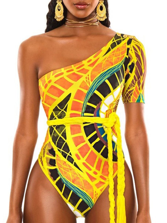 One Piece Swimsuit  African Print Totem Swimwear Women - taylorkinfo