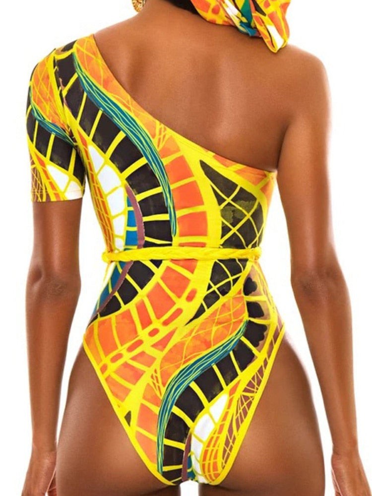 One Piece Swimsuit  African Print Totem Swimwear Women - taylorkinfo