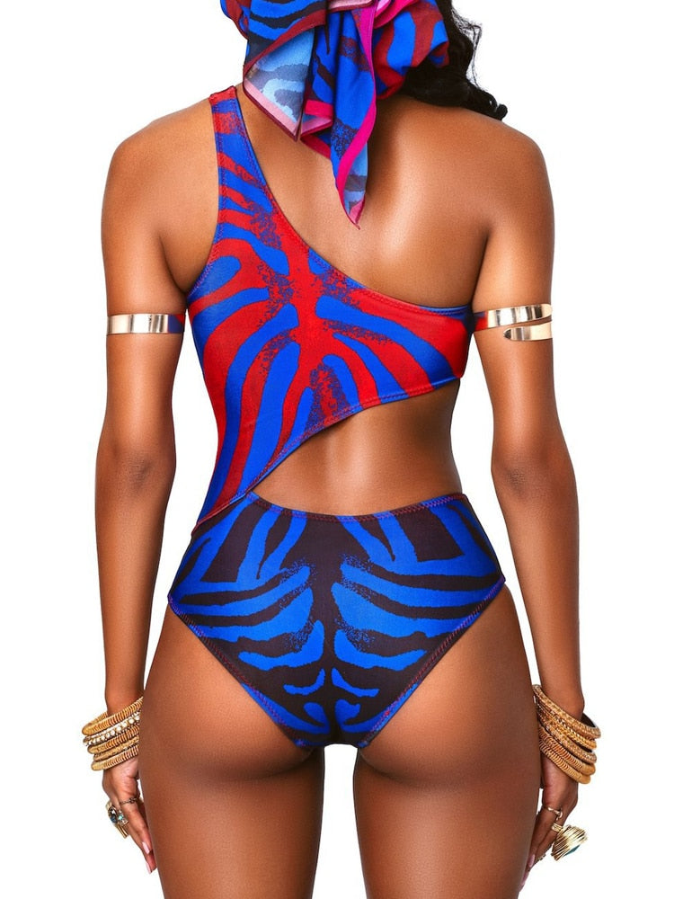 One Piece Swimsuit  African Print Totem Swimwear Women - taylorkinfo