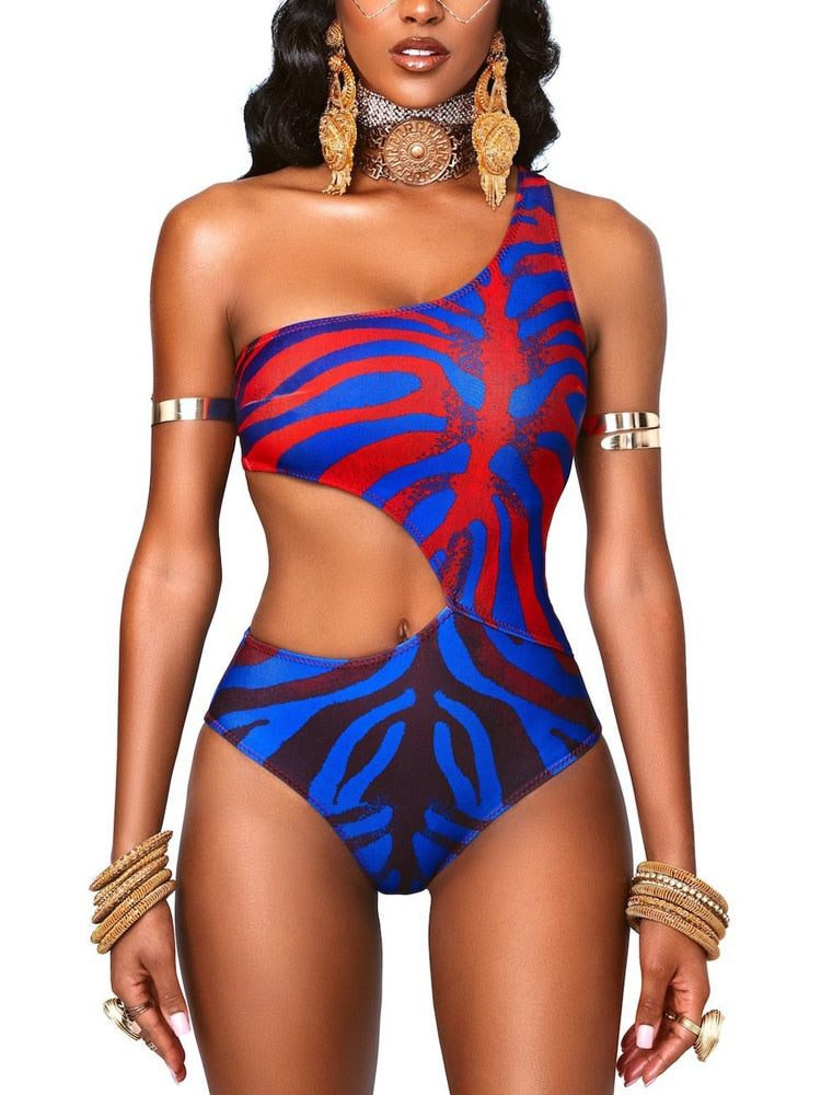 One Piece Swimsuit  African Print Totem Swimwear Women - taylorkinfo