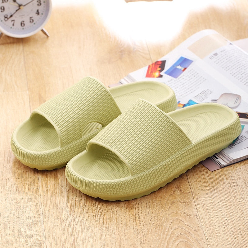 Women Thick Platform Cloud Slippers Eva Soft Sole Slippers Summer Beach Slide Sandals Leisure Man Bathroom Anti-Slip Shoes - taylorkinfo