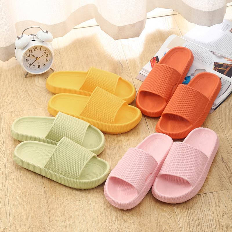 Women Thick Platform Cloud Slippers Eva Soft Sole Slippers Summer Beach Slide Sandals Leisure Man Bathroom Anti-Slip Shoes - taylorkinfo