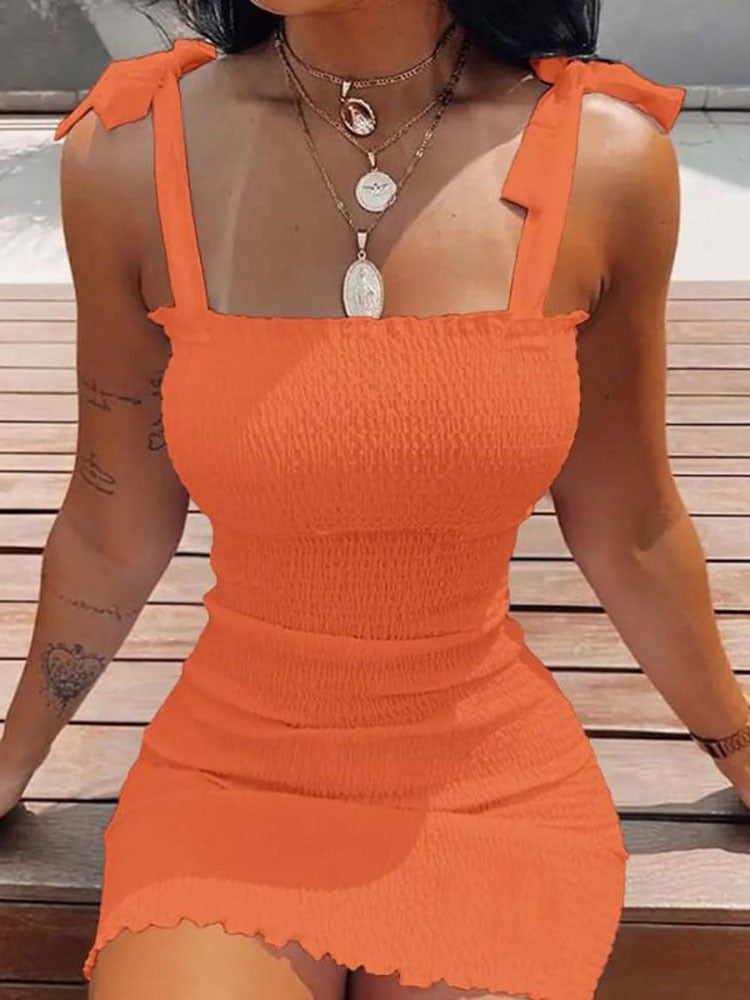 Sexy Women&#39;s Bodycon Dress 2022 New Summer Fashion White Sling Strapless Folds Mini Slim Pencil Print Tank Dresses For Women