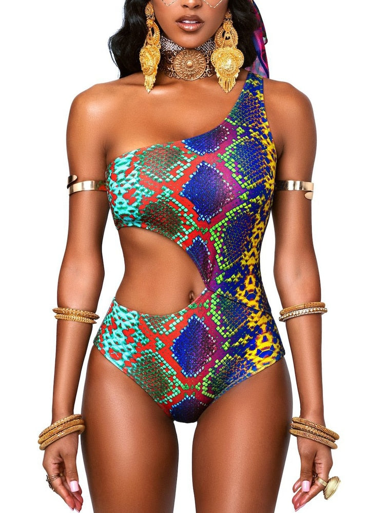 One Piece Swimsuit  African Print Totem Swimwear Women - taylorkinfo