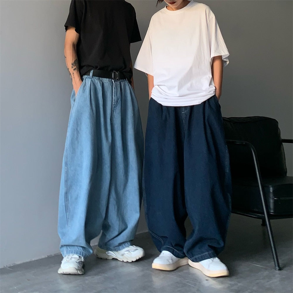 Wide Leg Cargo Pants 2022 Streetwear Baggy Jeans New Spring Autumn Men Korean Fashion Loose Straight Male Brand Clothing Black - taylorkinfo