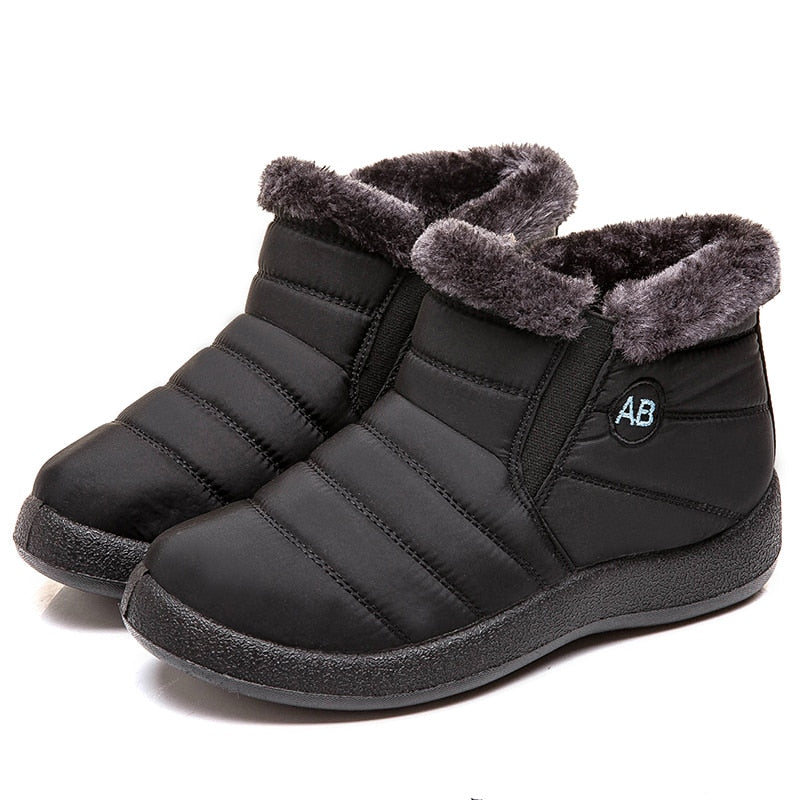 Boots Water-proof Ankle Boots For Winter Shoes Luxury Zipper Winter Botas Mujer